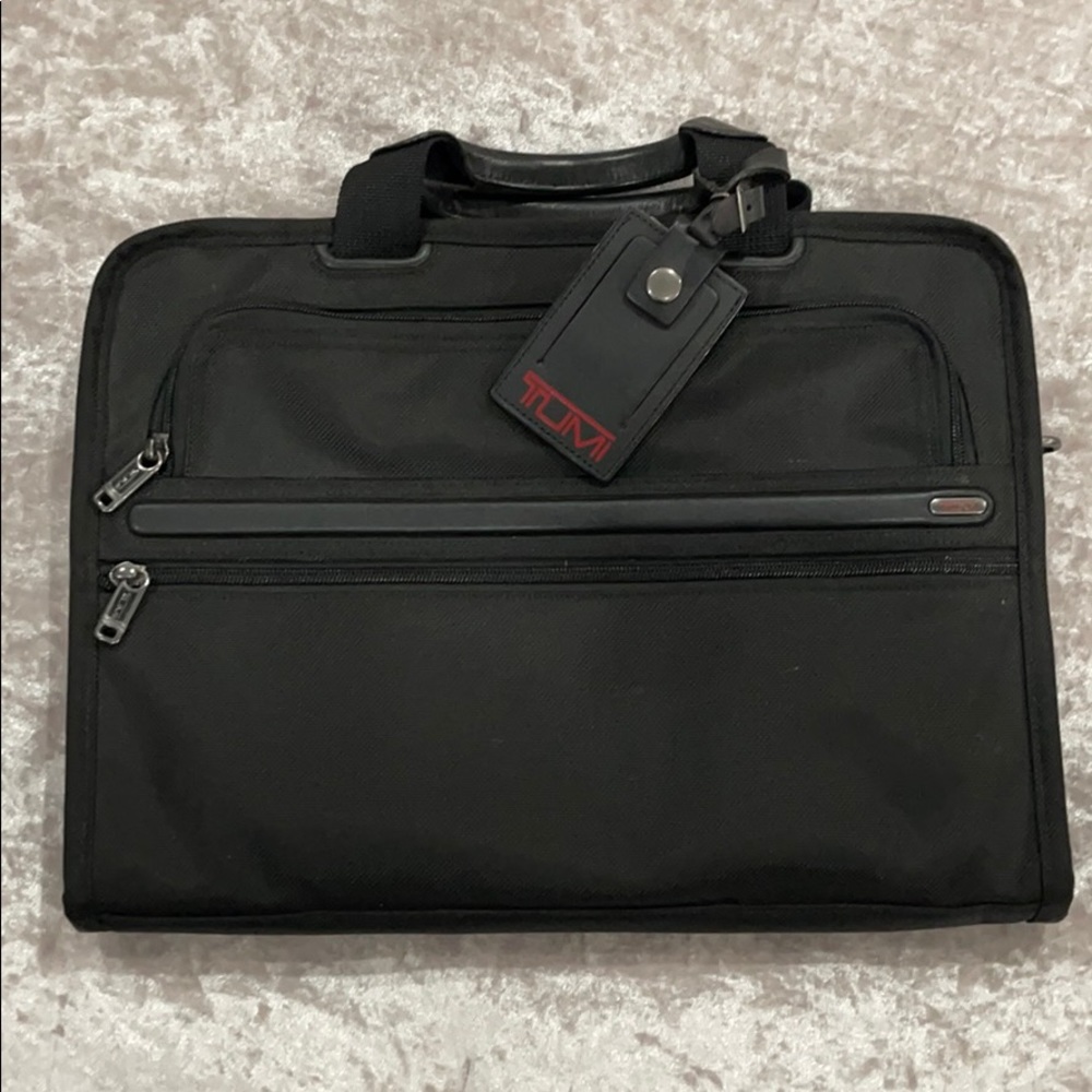 Tumi Black Canvas Briefcase